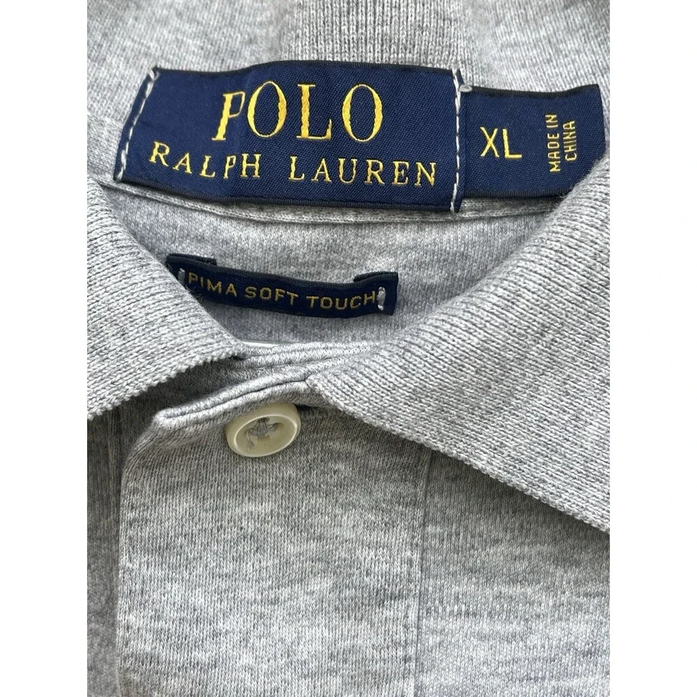 Polo Ralph Lauren Polo Shirt Men’s XL Gray Pima Cotton Soft Touch Pony Logo